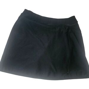 L.L. Bean Black Skort Zipper Front Side Pull On Skort M